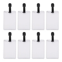 8Pcs Sublimation Luggage Tags Name Tag Blank Suitcase Tags Heat Transfer Bag Tags Business ID Card Holder Travel ID Tags