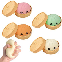 (Solid 4pcs, -) 2026 dumpling puristuslelu – pehmeä hitaasti nouseva mysteeri stressipallo, sensorinen fidget kotiin/toimistoon