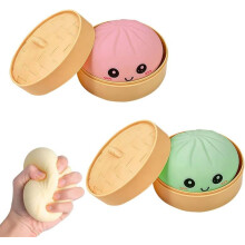 (Pink+green, -) 2026 dumpling puristuslelu – pehmeä hitaasti nouseva mysteeri stressipallo, sensorinen fidget kotiin/toimistoon