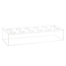 Transparent Acrylic Rectangular Vase with 12/16 Hole Options, Perfect for Modern Floral Arrangements Dining Tables. 1