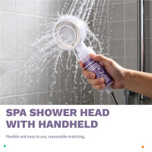 Vitamin C & Aromatherapy Skincare Spa Shower with Handheld, Filtered Showerhead for Hard Water (Lavender Scent)