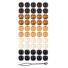 95 Pcs Wood Hair Bead for Braids & Dreadlocks, 12X11mm Natural Wooden Beads Hair Accessories for Braiding & DIY Crafts