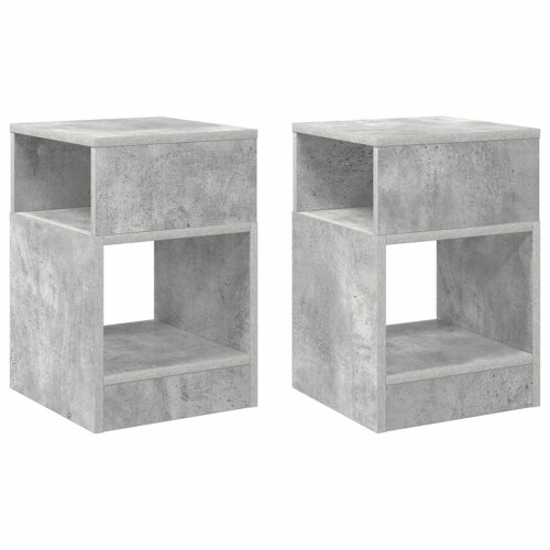 VidaXL vidaXL End Table 2 pcs Concrete Grey 30.5 x 30 x 45 cm Engineered Wood 1