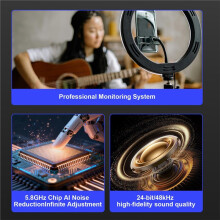 5.8 GHz in-Ear Monitor Wireless System 30M Stable Transmission Low-Latency 0.5MS IEM for Stage Performance Rehearsal R