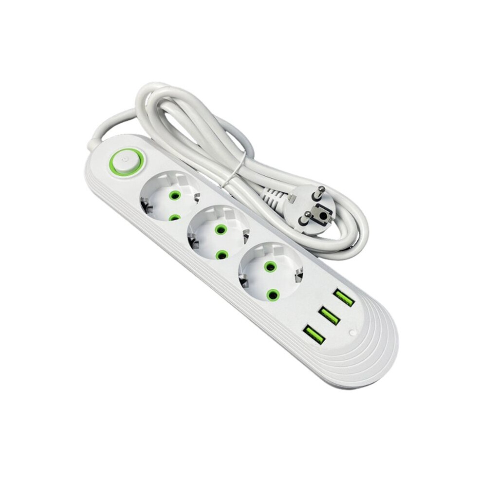 2500W Ac Outlet Multiprise Power Strip Extension Cord European Standard Socket With Usb Charging Eu Plug A 6032048557806