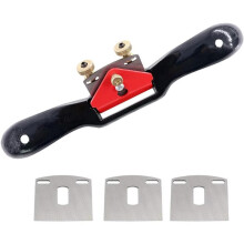 10" Adjustable Spokeshave with 2 Blades - Woodworking Hand Tool for Planing, Trimming, Carving, and Deburring
