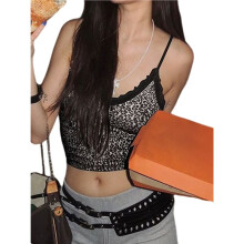 Cute Y2K Lace Trim Camisole Top Women Vintage Streetwear Crop Tank Top Cute Core Clothes Black L