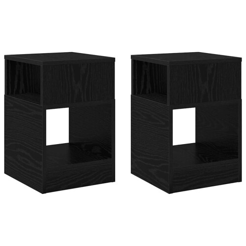 VidaXL vidaXL End Table 2 pcs Black Oak 30.5 x 30 x 45 cm Engineered Wood 1