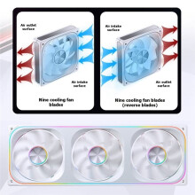 -360 Case Cooling Fan ARGB 12cm Connected Building Block Fan PWM Silent Chassis Fan White