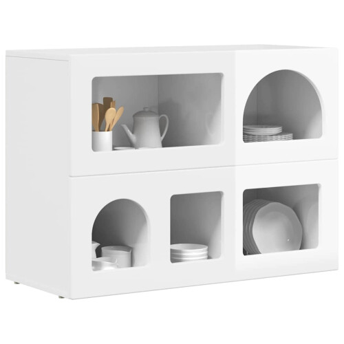 VidaXL vidaXL Sideboard High Gloss White 80.5 x 35 x 59 cm Engineered Wood 2