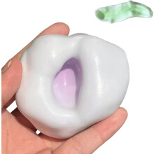 (Purple-6cm, -) 5 uds bola estrés aceite coco 6cm portátil exprimir vacío maleable crujiente alivio fidget oficina hogar