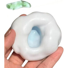 (Blue-6cm, -) 5 uds bola estrés aceite coco 6cm portátil exprimir vacío maleable crujiente alivio fidget oficina hogar