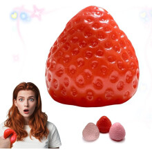(1pc Red, -) Fresa grande squishies rojo 1 ud hecho mano fruta lento suave pegajoso exprimir alivio fidget regalo