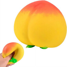 (Yellow, 1pcs) Broskev tvarovaný mačkací míček – realistická měkká flexibilní fidget hračka pro odreagování, růžová