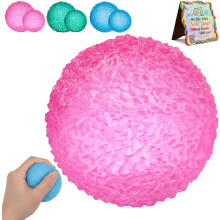 (Pink, 2.4IN) Texturovaný senzorický mačkací míček – mochi krystalový gel fidget hračka, uklidňující ruční terapie pro dospělé/děti