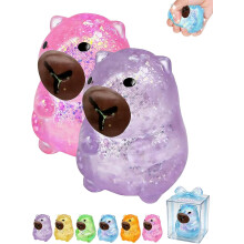 (2pcs Set1, -) Capibara squishy purpurina animal antiestrés ansiedad alivio lento sensorial