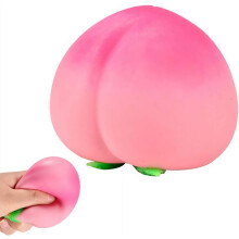 (Pink Peach, 1pcs) Hedelmä puristus lelu, jumbo mansikka