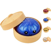 (Glitter Blue, -) Třpytivý knedlíkový mystery box – barevné knedlíky protistresový míček, natahovací hračka na stůl s napařovačem