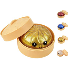 (Glitter Gold, -) Glitter dumpling mysteeriboksi – värikkäät dumplingit stressipallo, venyvä pöytälelu höyrystimellä