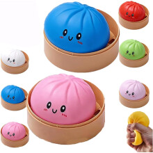 (Blue-pink, -) Jättiläinen mysteeri dumpling pehmo – 4 tuuman jumbo stressipallo, pehmeä puristus taikina luokkahuone palkintoihin