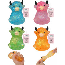(4pcs, -) Highland-lehmä pehmo – mini söpö eläin puristuslelu, hitaasti nouseva sensorinen fidget ahdistukseen
