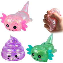 (3 Pcs-a, -) 3 balení axolotl mačkací fidget hračky – roztomilé cukrové protistresové míčky, mačkací natahovací dárky na párty