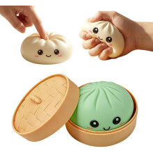 (Green, -) Glitter dumpling pehmo – värikäs stressipallo ruokahöyrystimellä, sensorinen fidget