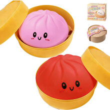 (2pcs-21, -) Glitter dumpling pehmo laatikolla – pehmeä puristus dekompressio taikina ahdistukseen