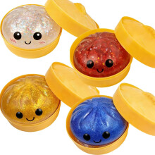 (4pcs, -) Glitter dumpling pehmo boksi – pehmeä puristus dekompressio taikina ahdistuksen lievitykseen