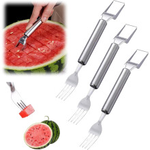 (-, 3 Pcs) 2026 Upgrade 2-In-1 Stainless Steel Fruit Cutter – Watermelon Fork Slicer for Home & Kitchen