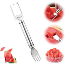 (1 Pack, -) 2 in 1 Stainless Steel Fruit Cutter – 2026 Dual Head Watermelon Fork Slicer Knife