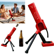 (Red, -) Pivní láhev otvírák ve tvaru minometu – 51mm taktický odpalovač víček pro láhve se základnou 2.6in, hands-free