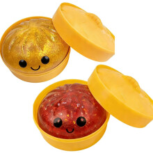 (2pcs-e, -) Caja dumpling purpurina squishy suave exprimir masa descompresión ansiedad alivio