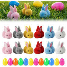 (12pcs Plush Rabbits Set, -) Pääsiäismunien täytteet – uutuus puristuslelut aikuisille