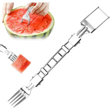 (1 PCS, -) 2026 2-in-1 Watermelon Fork Slicer – Stainless Steel Fruit Cutter & Fork for Perfect Cubes