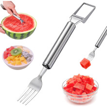 (1Pcs, -) 2-In-1 Stainless Steel Fruit Cutter – 2026 Watermelon Fork Slicer for Summer Parties