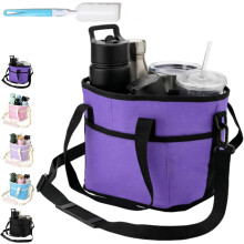 (purple, -) Geantă transport băuturi 4 compartimente – izolată anti-vărsare suport pahare cafea