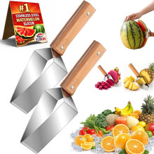 (2PC, -) Affettatrice anguria triangolare – Strumento divisore frutta acciaio inox per picnic e BBQ