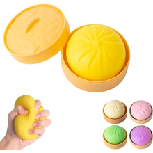 (Yellow, -) Dumpling pehmo fidget lelu höyrytyskotelolla – kannettava sensorinen stressipallo aikuisille/teini-ikäisille