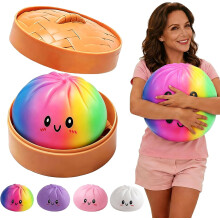 (Colorful M: 15cm/5.9 Inch, -) Dumpling gigante squishy antiestrés blando lento sensorial fidget ansiedad alivio escritorio relajación rosa 15cm