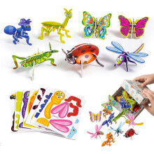 (#D, -) Puzzle insecte hârtie 25 buc