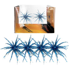 (Blue, -) 4 stuks zee egel vis aas fuzzy dobbelstenen drijvend tpr met reflecterende sterren voor zoutwater
