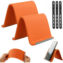 (Orange*2, -) Kannettava taittuva silikoni puhelinteline – taipuva rullattava monikulma laiska kiinnike