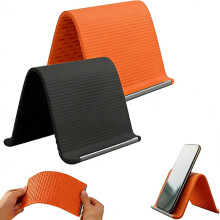 (#2Color, -) 2026 päivitys taittuva silikoni puhelinteline – ergonominen säädettävä teline puhelimelle/tabletille