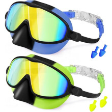 (Style P, -) Gafas natación niños nuevas visión amplia antivaho anti-UV piscina 3-14 años