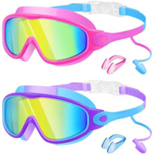 (Pink & Blue, -) Huurtumattomat uimalasit – nenäklipsillä ja korvatulpilla vuotamaton laaja näkymä UV-suoja