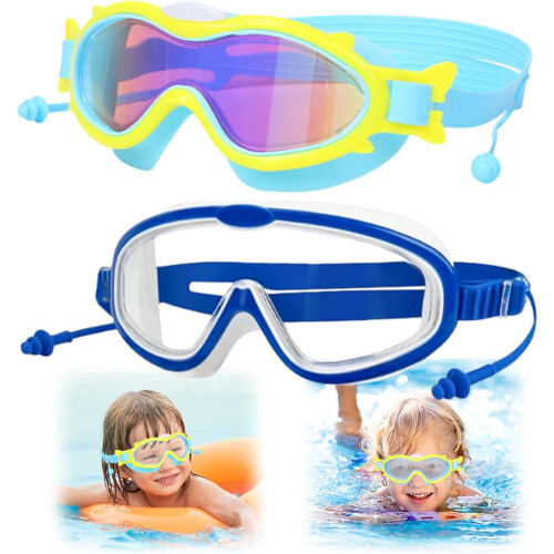 (Blue Set, -) Παιδικά γυαλιά κολύμβησης με ωτοασπίδες – anti fog ντους αδιάβροχα νεολαία