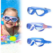 (Ice Lake Blue+blue Pink+blue White, -) Gafas natación niños 2026 HD antivaho impermeable visión amplia tapones piscina playa