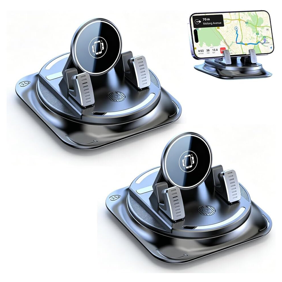 (2Pc, -) Car Dashboard Phone Holder Â 360 Rotation Foldable Silicone Stand, Anti-Slip 5437707051144