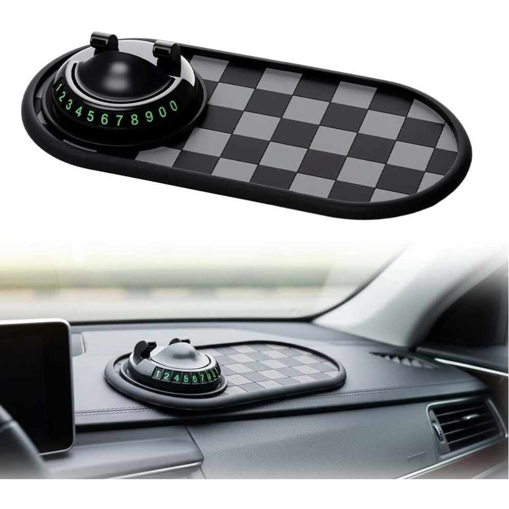 (Color A, -) Car Dashboard Anti-Slip Mat With 360 Rotating Phone Holder & Parking Number 5437707051199